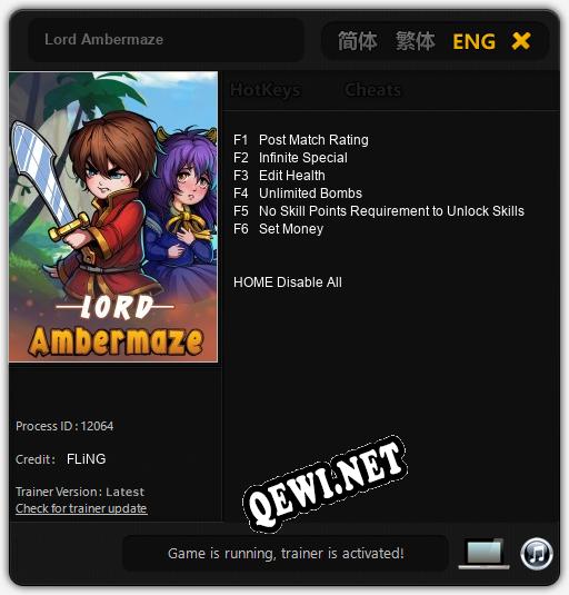 Трейнер для Lord Ambermaze [v1.0.7]