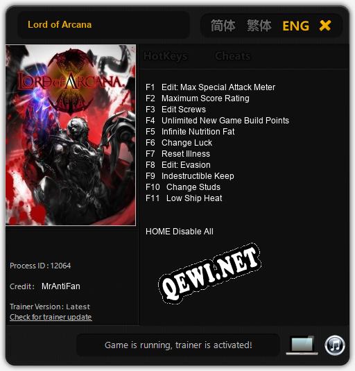 Lord of Arcana: Трейнер +11 [v1.4]