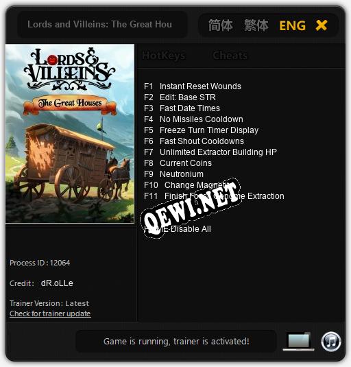 Lords and Villeins: The Great Houses: Читы, Трейнер +11 [dR.oLLe]