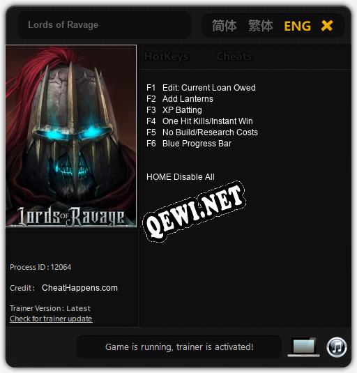 Lords of Ravage: Трейнер +6 [v1.7]
