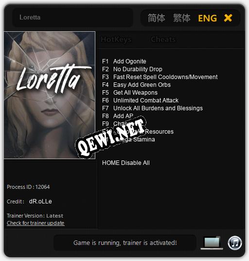 Loretta: ТРЕЙНЕР И ЧИТЫ (V1.0.93)