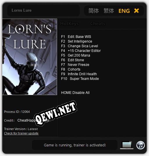 Трейнер для Lorns Lure [v1.0.9]