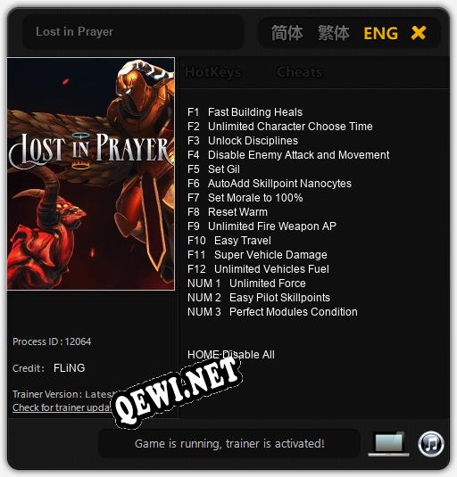 Lost in Prayer: Читы, Трейнер +15 [FLiNG]