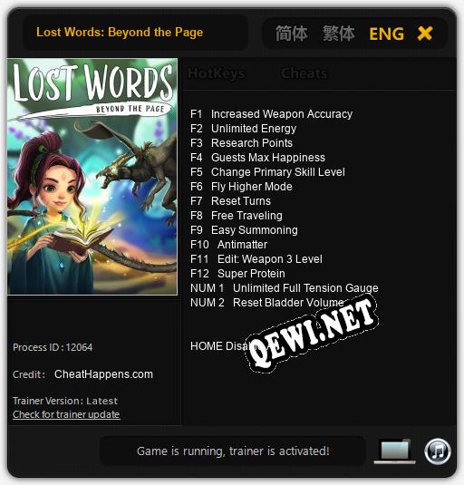 Lost Words: Beyond the Page: ТРЕЙНЕР И ЧИТЫ (V1.0.61)