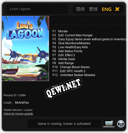 Lous Lagoon: Трейнер +12 [v1.4]