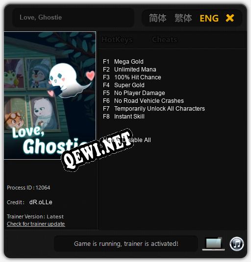 Love, Ghostie: Трейнер +8 [v1.4]
