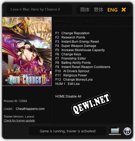 Love n War: Hero by Chance 2: ТРЕЙНЕР И ЧИТЫ (V1.0.57)