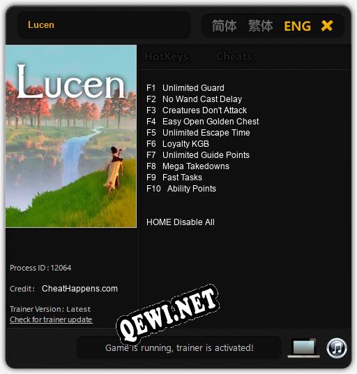 Трейнер для Lucen [v1.0.8]