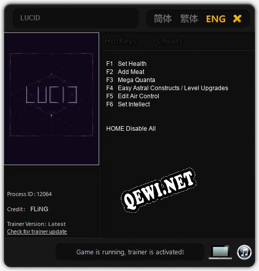 LUCID: Читы, Трейнер +6 [FLiNG]