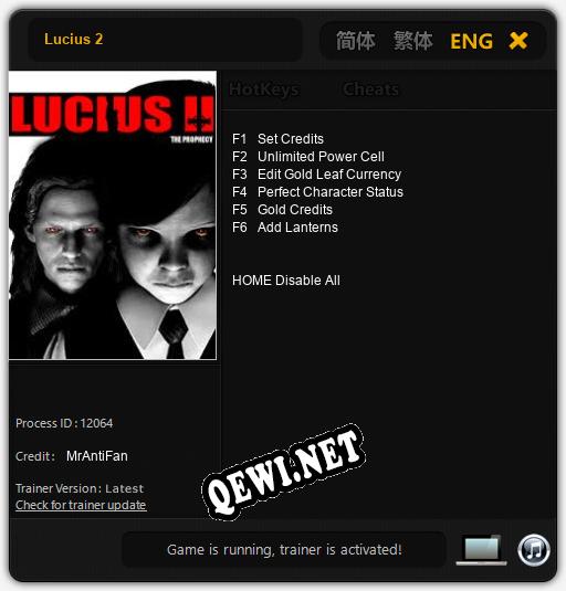 Lucius 2: Читы, Трейнер +6 [MrAntiFan]