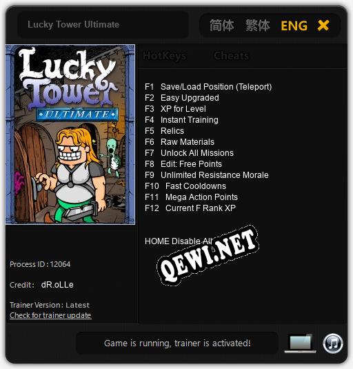 Lucky Tower Ultimate: Читы, Трейнер +12 [dR.oLLe]