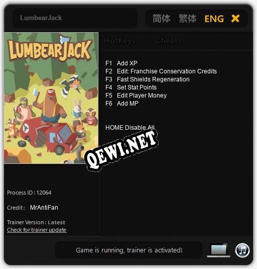 LumbearJack: Трейнер +6 [v1.4]