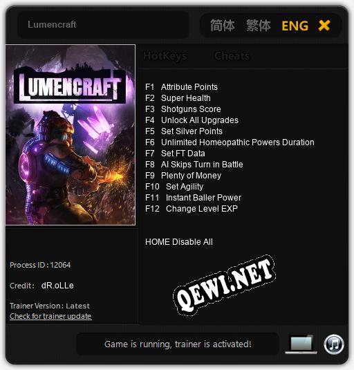 Трейнер для Lumencraft [v1.0.1]