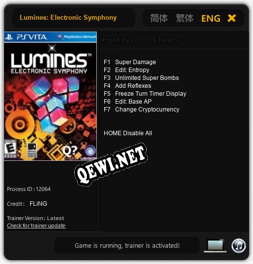 Трейнер для Lumines: Electronic Symphony [v1.0.3]