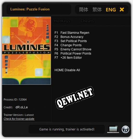 Lumines: Puzzle Fusion: Читы, Трейнер +12 [dR.oLLe]