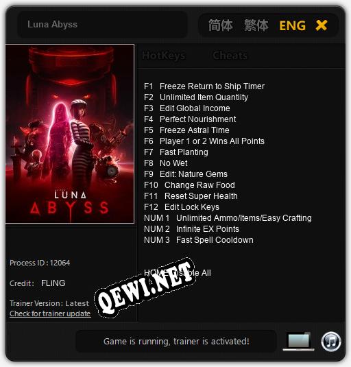 Luna Abyss: ТРЕЙНЕР И ЧИТЫ (V1.0.35)