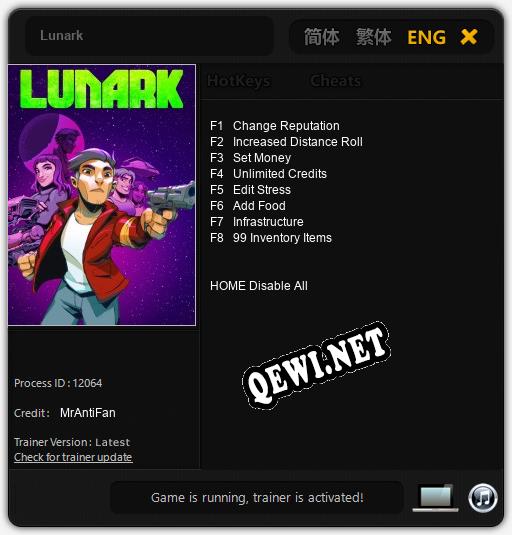 Lunark: Читы, Трейнер +8 [MrAntiFan]