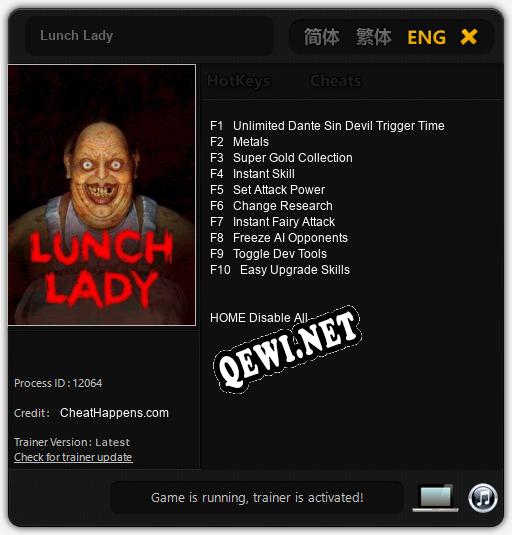 Lunch Lady: Трейнер +10 [v1.4]