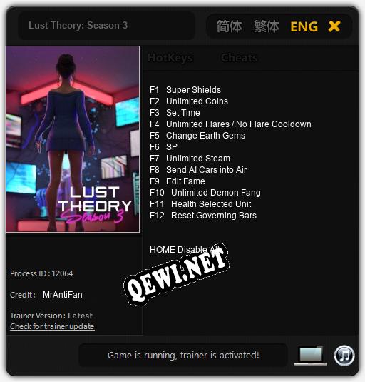 Lust Theory: Season 3: Читы, Трейнер +12 [MrAntiFan]