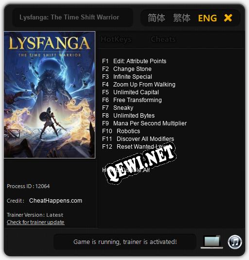 Трейнер для Lysfanga: The Time Shift Warrior [v1.0.1]