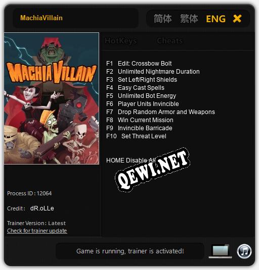 Трейнер для MachiaVillain [v1.0.1]