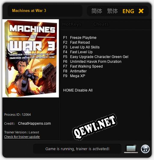 Machines at War 3: ТРЕЙНЕР И ЧИТЫ (V1.0.21)