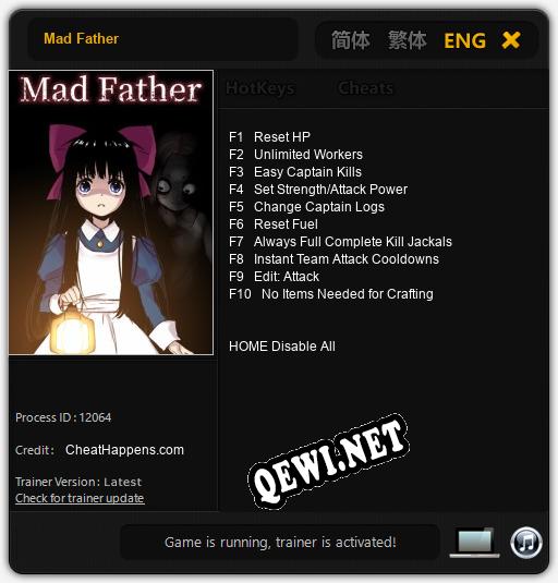 Mad Father: ТРЕЙНЕР И ЧИТЫ (V1.0.3)