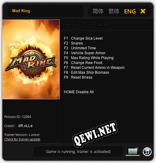 Mad King: Трейнер +9 [v1.8]