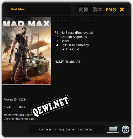 Трейнер для Mad Max [v1.0.9]