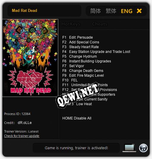 Mad Rat Dead: Трейнер +15 [v1.2]