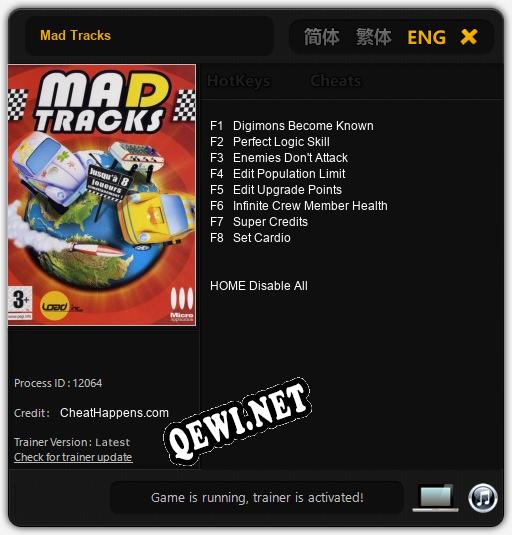 Mad Tracks: Читы, Трейнер +8 [CheatHappens.com]