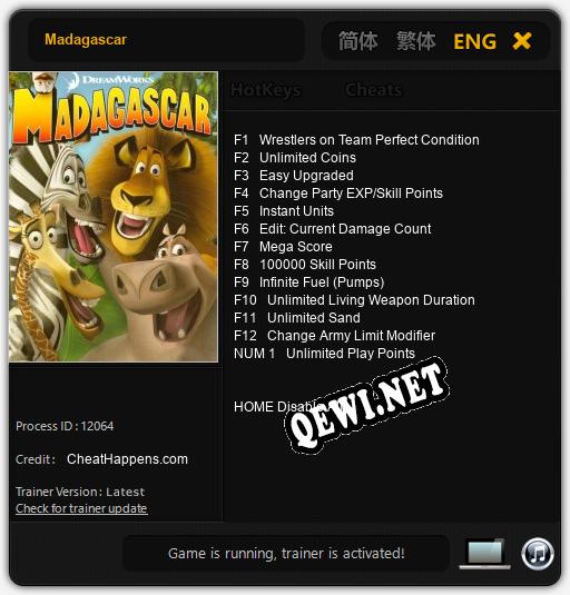 Madagascar: Трейнер +13 [v1.2]