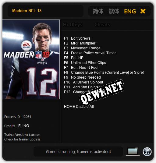 Madden NFL 18: ТРЕЙНЕР И ЧИТЫ (V1.0.38)