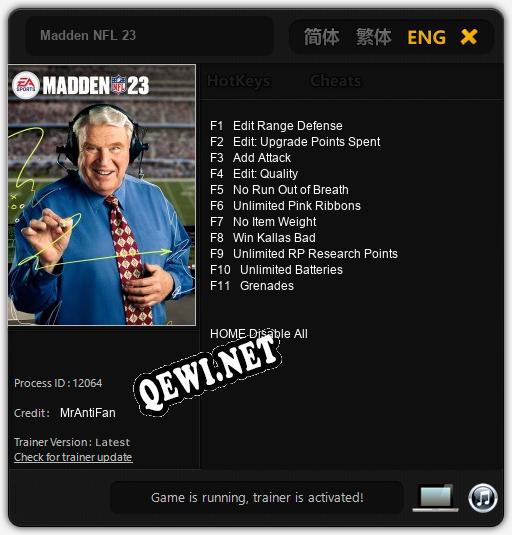 Трейнер для Madden NFL 23 [v1.0.1]