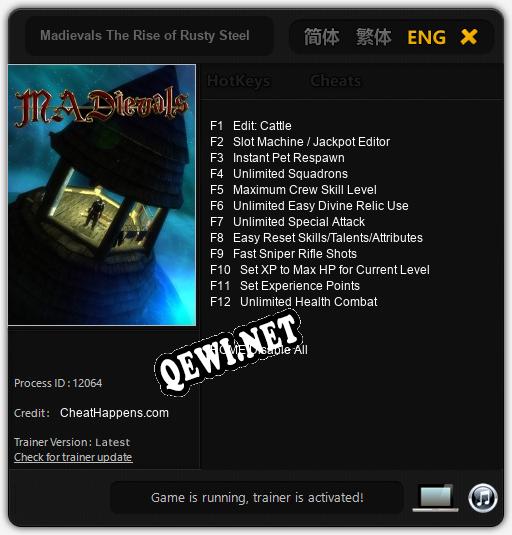 Трейнер для Madievals The Rise of Rusty Steelknee [v1.0.9]