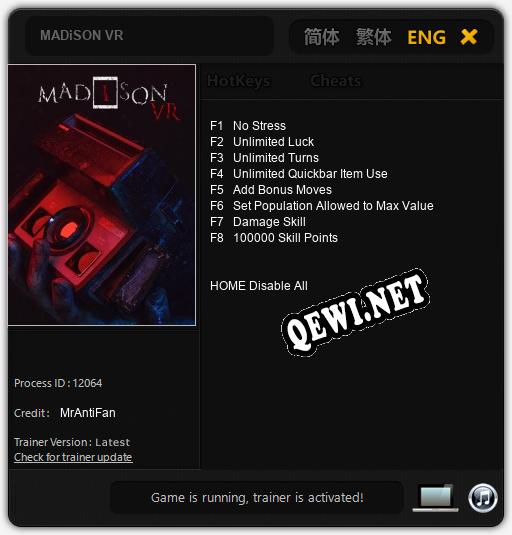 MADiSON VR: Читы, Трейнер +8 [MrAntiFan]