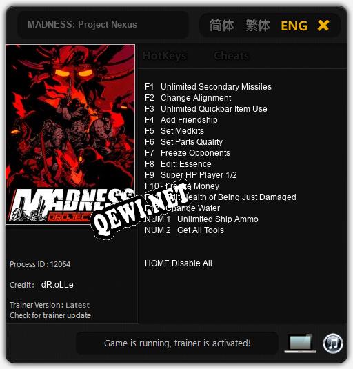 MADNESS: Project Nexus: Читы, Трейнер +14 [dR.oLLe]