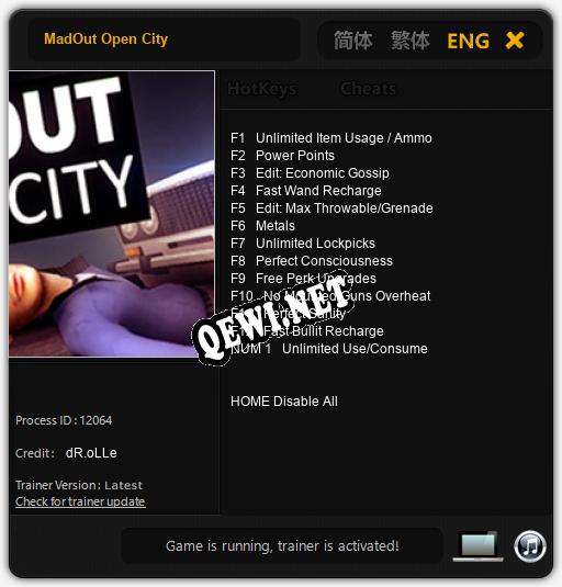 MadOut Open City: Трейнер +13 [v1.2]