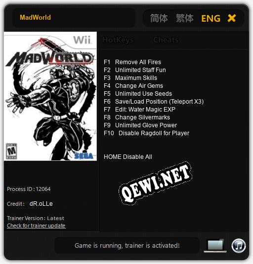 MadWorld: ТРЕЙНЕР И ЧИТЫ (V1.0.97)