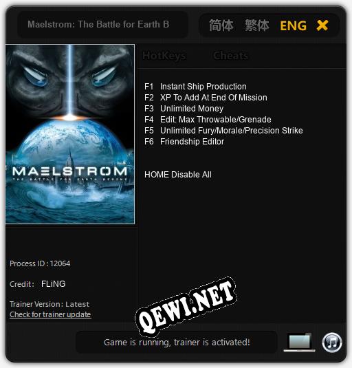 Трейнер для Maelstrom: The Battle for Earth Begins [v1.0.9]