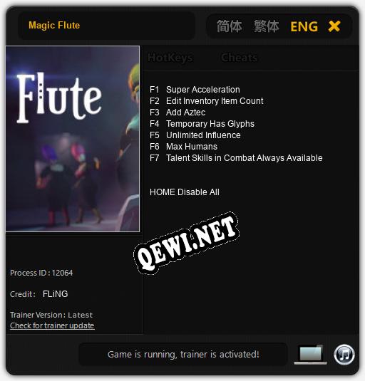Magic Flute: ТРЕЙНЕР И ЧИТЫ (V1.0.20)