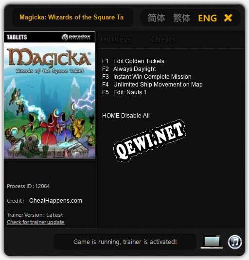 Magicka: Wizards of the Square Tablet: ТРЕЙНЕР И ЧИТЫ (V1.0.59)