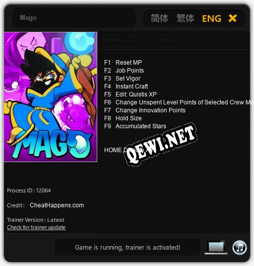 Трейнер для Mago [v1.0.3]