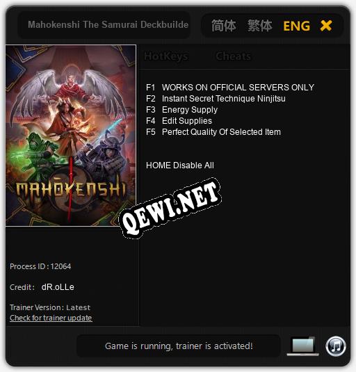 Mahokenshi The Samurai Deckbuilder: ТРЕЙНЕР И ЧИТЫ (V1.0.52)