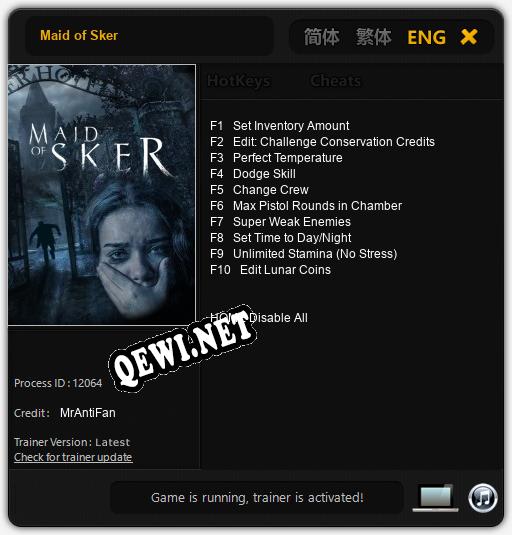 Maid of Sker: Трейнер +10 [v1.3]