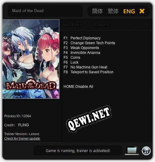 Maid of the Dead: ТРЕЙНЕР И ЧИТЫ (V1.0.3)