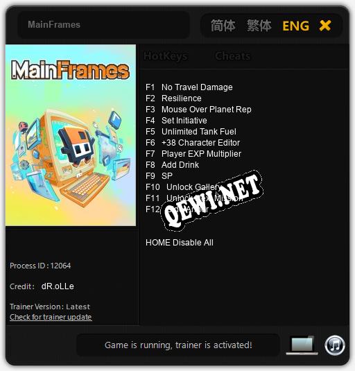 Трейнер для MainFrames [v1.0.6]