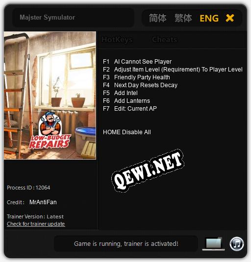 Majster Symulator: ТРЕЙНЕР И ЧИТЫ (V1.0.37)