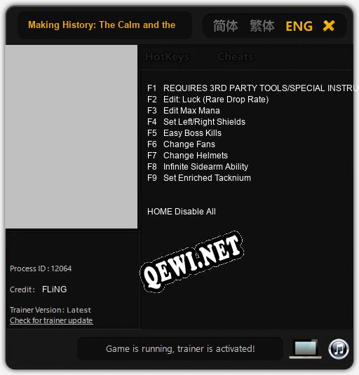 Making History: The Calm and the Storm: ТРЕЙНЕР И ЧИТЫ (V1.0.12)