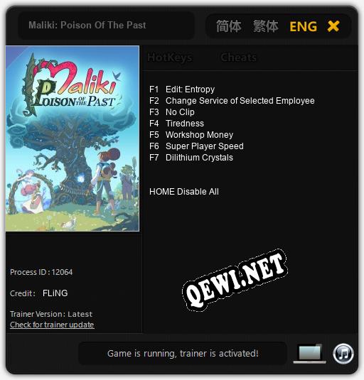 Трейнер для Maliki: Poison Of The Past [v1.0.9]